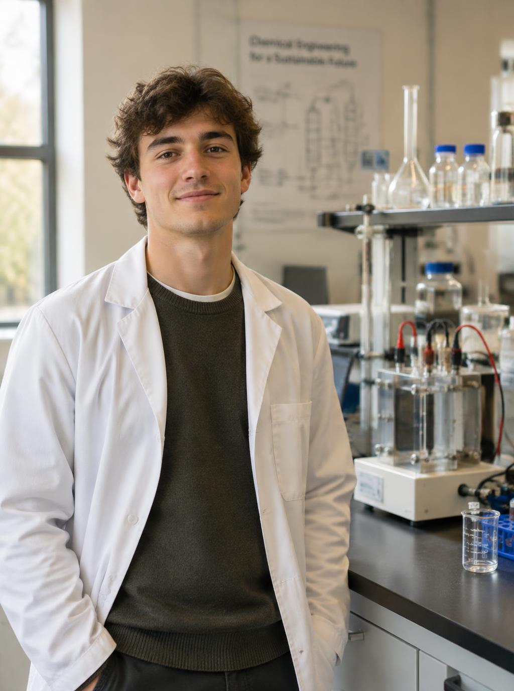 Portrait of Luka Young in the lab